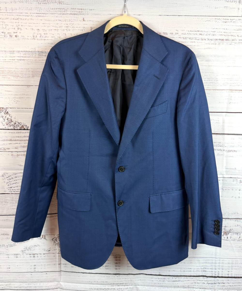 SUITSUPPLY 100% wool blue mens classic jacket blazer size 40R